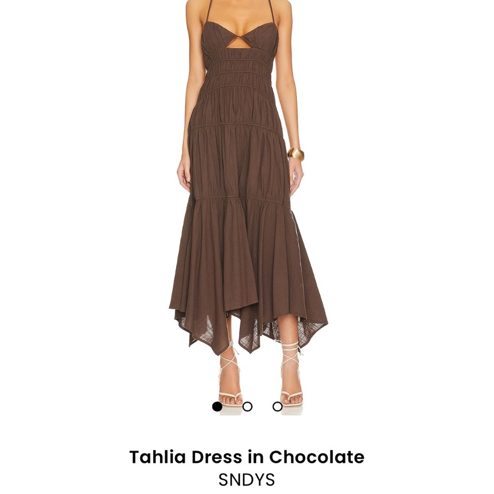 SNDYS Tahlia Dress in Chocolate Brown XS